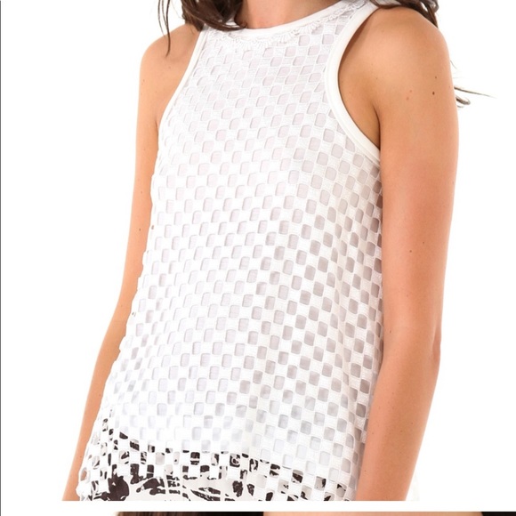 Diane Von Furstenberg mackeda checkered lace top - Picture 4 of 14